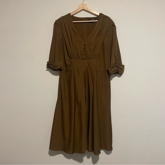 Hell Bunny Dresses & Skirts - Hell Bunny Vixen Brown Vintage Inspired Retro Dress, Size 2XL